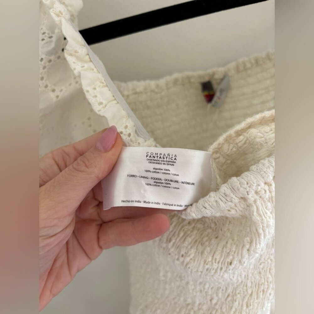 Compania Fantastica White 100% Cotton Romper NWT - Picture 8 of 9